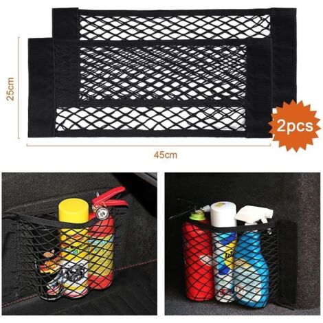 Filet de Rangement Coffre de Voiture,(3PCS 55x25CM)Bagages Organisateur de Auto Siege,Filet de Stockage Sac,Organizer Pocket (1/4)
