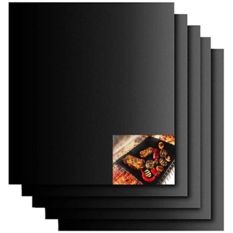 Tapis de cuisson barbecue - A240 - Antiadhésif - Réutilisable - 40x33 CM (Noir) (1/4)