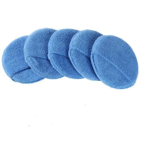 5 pcs -Tampon applicateur de cire de voiture en microfibre douce,éponge de polissage pour appliquer et enlever la cire,mousse de p (1/4)
