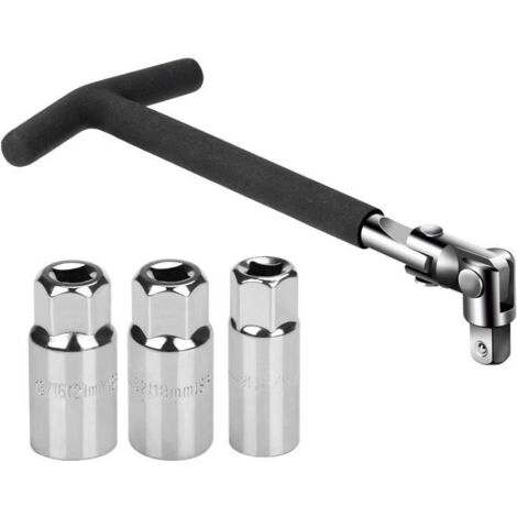 Lot de 4 clés à bougie d'allumage transparentes universelles - 16/18/21 mm - Noir (1/4)
