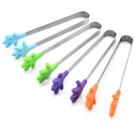 Mini Pince à Sucre - Cuisine - Silicone - 4pcs - Sécurité Alimentaire - 13cm (1/4)