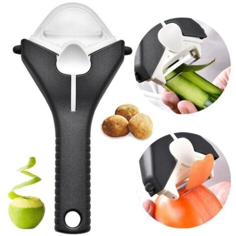 Éplucheur,Éplucheur de Légumes Rotatif Multifonctionnel,Économe Fruits 3 en 1,Pour Pomme,Concombre,Carotte,Pomme de Terre,Tomate (1/4)