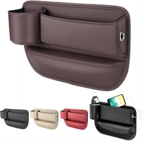 Boîte de Rangement - RANGEMENT - Support de Verre en Cuir - Marron - Dimensions 11.8"L x 7.8"W x 3.1"H (1/4)