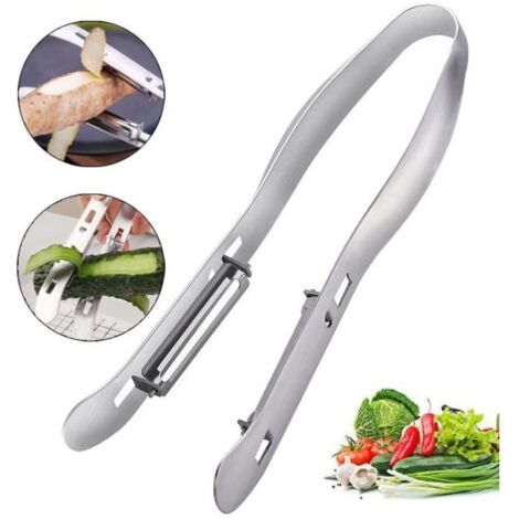 Éplucheur de légumes - Universel - Acier inoxydable - Design ergonomique - Multifonctionnel - Argent (1/4)