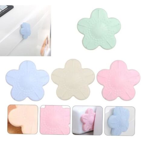 Cale porte - Butoir de porte fleur auto-adhésif - TPR - 4cm - 8 pièces (1/4)