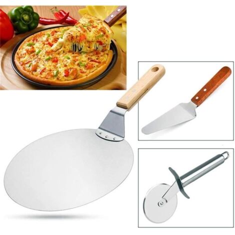 Pelle Pizza - Non spécifié - Lot de 3 - Acier inoxydable - Bois - Lavable au lave-vaisselle (1/4)