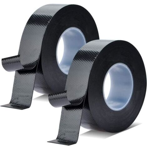Bandes,Bandes en Caoutchouc de Silicone étanches du Ruban de la Persuader de connecteurs/câble coaxial,24mm x 4.6 m,Noir,2PCS (1/4)