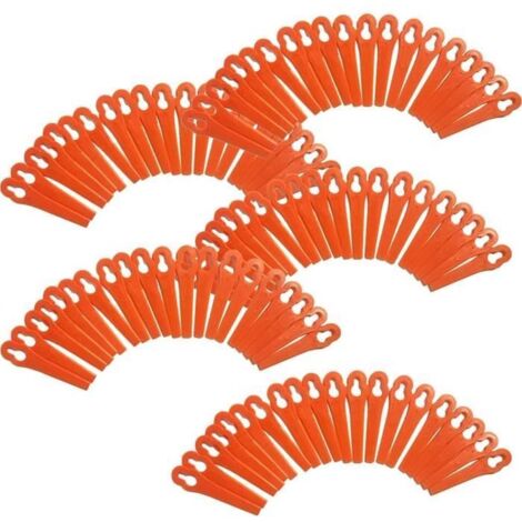 Lot de 100 lames de rechange Longueur 83mm en Plastique Souple Orange pour Coupe Bordure Florabest FRTA IAN LIDL (1/4)