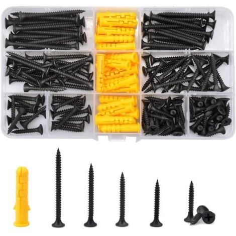 Vis à bois - Non spécifié - M 3.5 - Acier au carbone - 170pcs - Résistantes à la rouille (1/4)