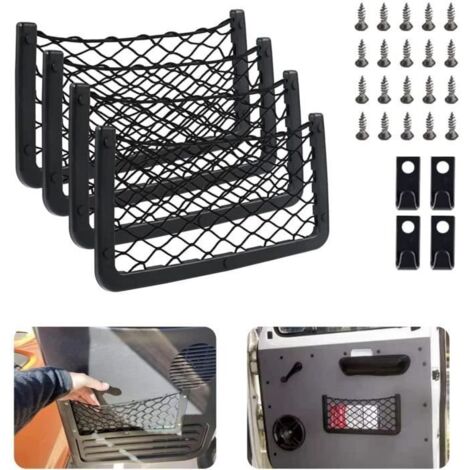 Lot de 4 sacs de rangement en filet pour coffre de voiture-35,5 x 18,5 cm-Multifonctionnel-Filet de rangement pour siège de vo[789] (1/4)