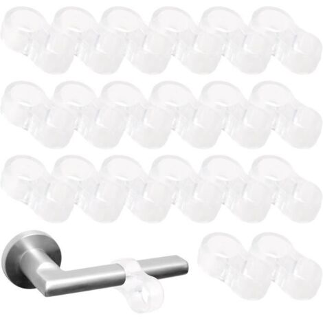 Butoir de Porte en PVC Transparent - Protection Poignée Porte - Lot de 20 - Anti-bruit - Facile à Installer (1/4)