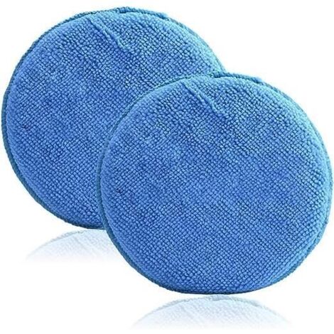 2 Pcs Microfibre Applicateur, Éponge de Polissage Voiture Tampon d'application pour Cires, Vernis, Nettoyant pour Peinture, Cirage (1/4)