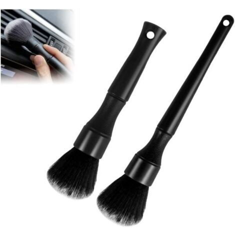2 Pièces Brosse Nettoyage Voiture, Pinceau Nettoyage, Pinceau Detailing, Pinceaux Detailing Auto pour La Voiture Moto Roues de (1/4)
