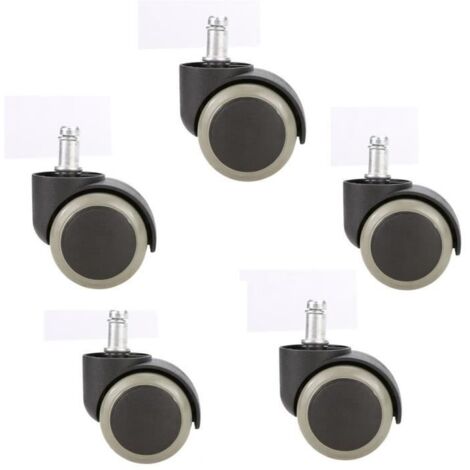 5PCS bureau chaise caoutchouc souple roulette roue pivotante parquet (1/4)