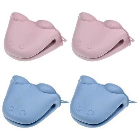 Gants de four - Non spécifié - Silicone - Résistants à la chaleur - Couleur rose et bleu - Mixte (1/4)