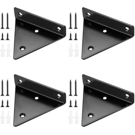 Supports d'étagère flottants - Marque - Équerre murale - Fer - Lot de 4 (1/4)