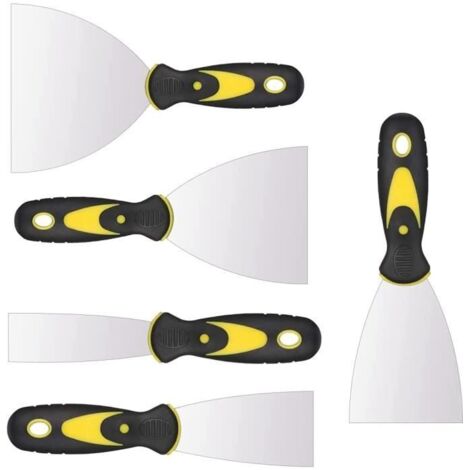Grattoir à Peinture - 5pcs - Acier Inoxydable - Noir et Jaune - Outil DIY Maison (1/4)