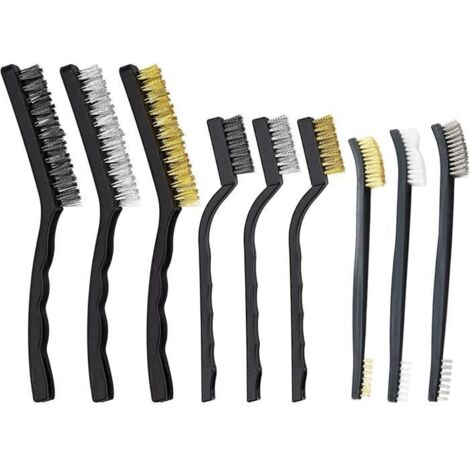 Ensemble de brosses métalliques - MARQUE - Acier inoxydable - Laiton - Nylon - Poignée ergonomique (1/4)
