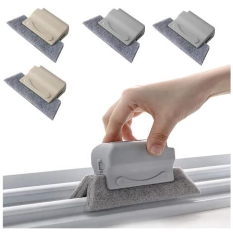 4 pièces Brosse de Nettoyage des rainures de fenêtres, Brosse Manuelle de Nettoyage des Cadres de fenêtres pour Les ,yd (1/4)