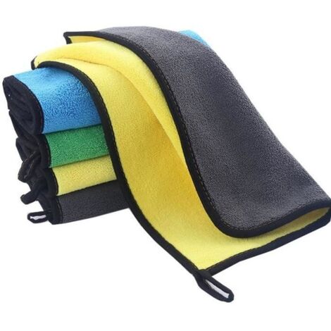 5 pcs Voiture Microfibre Douce Lavage Serviettes Absorber Eau Épaississants Anti Chute Outils Hairs Nettoyage 30 60cm (1/4)