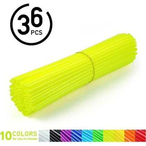 VORCOOL Protège Rayon de Vélo Spoke Skins Motocross Protecteur Couvre de Rayon (Jaune vif) 36pcs (1/2)