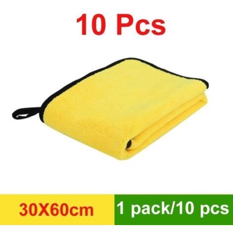 Eponge-chiffon,Lot de serviettes microfibres extra-douces pour nettoyage de voiture,3-5 - Type YELLOW - Fibre superfine (1/4)