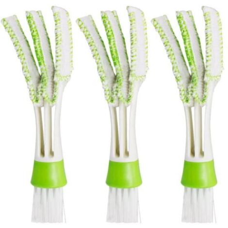 Brosse et Chiffon pour Voiture, Lot de 3 Nettoyeur Mini Plongeur pour Ventilateur d'air Climatiseur, Nettoyant de Poussière Tissu de (1/4)