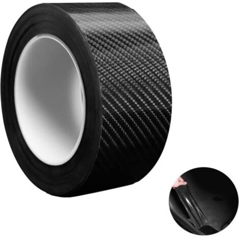 Voiture Film Autocollant de Protection 5D en Fibre de Carbone Protecteur de Seuil de Garde de Porte de Voiture Noir(5CM5M),yd (1/4)