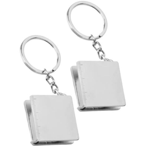 Porte-clés mètre ruban - wj - Lot de 2 - Métal - 1 m - Pratique et durable (1/4)