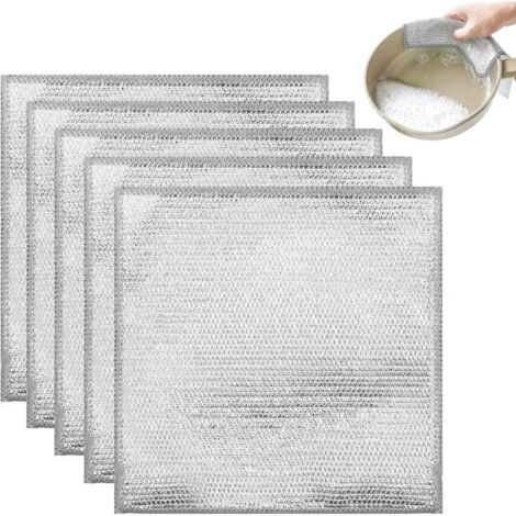 5 Pièces Chiffons en Fil Métallique pour Vaisselle Humide et Sèche, Chiffon de Nettoyage pour Ustensiles de Cuisine, Réutilisable (1/4)