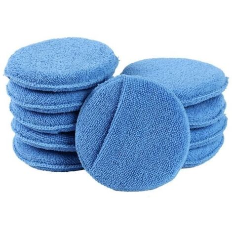 10 pcs -Tampon applicateur de cire de voiture en microfibre douce,éponge de polissage pour appliquer et enlever la cire,mousse de (1/4)