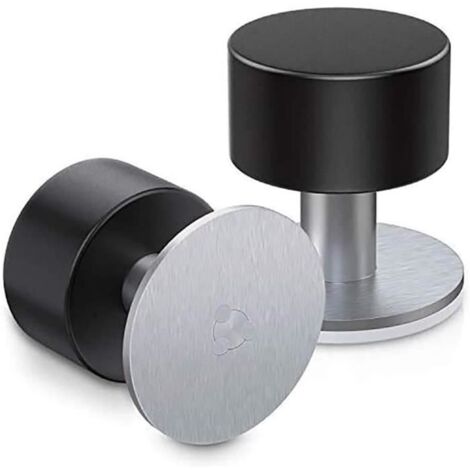 Butées de porte - Acier Inoxydable - 2 PCS - Adhésif Double Face 3M ou Vis - Protection Murale et de Porte (1/4)