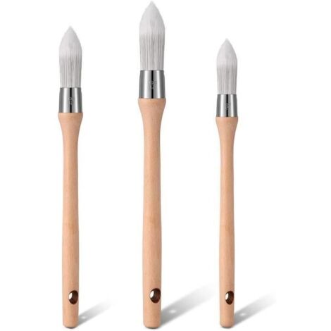 Pinceaux Ronds à Rechampir Synthétiques - 3 Paquets - Qualité et Robustesse - Taille 15, 18, 21 (1/4)