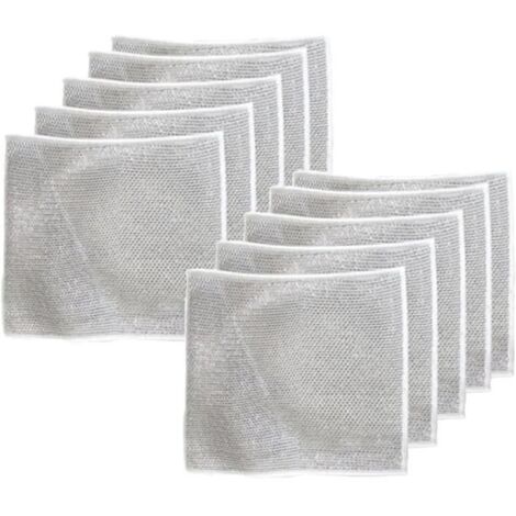 Lot de 10 Chiffons de Vaisselle multifonctionnels Anti-Rayures en Fil métallique pour Vaisselle Humide et Sec, Chiffon de Nettoyage (1/4)