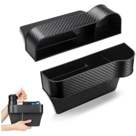 2pcs Auto Seat Gap Organisateur,Boîte de Rangement pour Siège Écart de Voiture, pour Le Stockage Portefeuille, Clés, Tasse, Cartes (1/4)