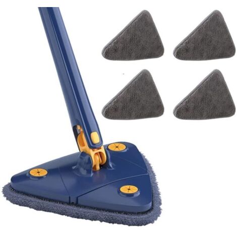 Vadrouille de Nettoyage Réglable Rotative à 360° Vadrouille avec Fonction de Compression Automatique de l'eau, 4 pièces de tissus (1/4)