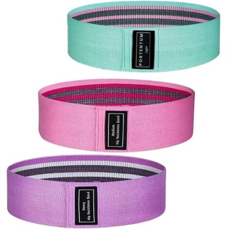 Bande Elastique Musculation en Tissu, Lot de 3 Bande de Resistance Musculation avec Sac de Rangement, Bande Elastique Fitness (1/4)