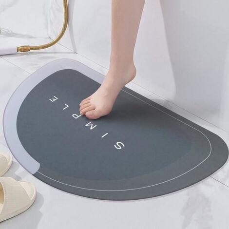 Tapis de bain à absorption d'eau douce tapis de porte de sol de toilette tapis de salle de bain antidérapant tapis de bain (1/3)