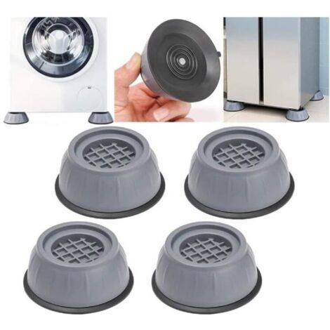 Tapis anti vibration machine a laver, 4 Pièces kit de superposition universel tapis caoutchouc coussinet, machine tapis anti bruit (1/4)