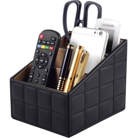 Organiseur de bureau multifonction en cuir avec 3 compartiments, organiseur de bureau multifonction pour stylos,téléphones (1/4)
