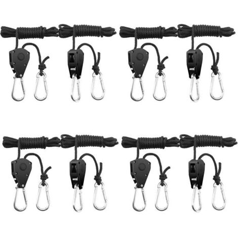 Cintres à cliquet - 1/8 Pouce - Corde robuste - Réglable - 4 Paires (8 Pcs) (1/4)