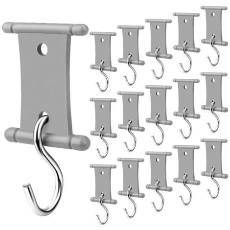 Crochets d'auvent - Lot de 16 - Capacité 6,8 kg - Accessoires camping-car - Rail 5/6 mm et 7/8 mm (1/4)