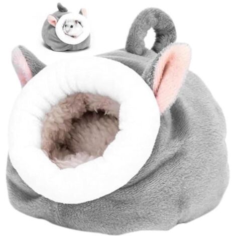 Nid en Coton - Non spécifié - 2 Pièces - Gris - Pour Hamster et Petits Animaux - Sac de Couchage Confortable (1/4)