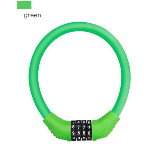 Antivol Velo, Cadenas de velos Cable Antivol pour Vélo Scooter Motos Portail Vélo avec 4 Chiffres Intelligente Code-Vert (1/4)