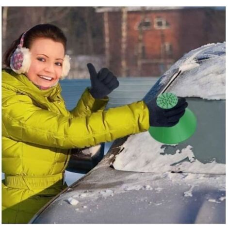 Grattoir Pare Brise, Magical Car Ice Scraper, Grattoir Voiture, Grattoir à Neige, 2 en 1 Outil Entonnoir Huile Ronde Glace1 pièce. (1/3)