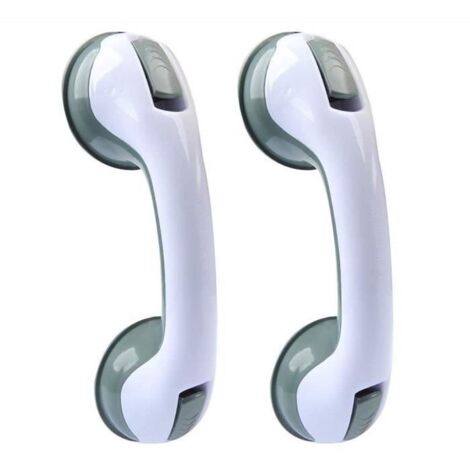 2 PCS Poignée baignoire de sécurité/ Poignée/ventouse de douche pour salle de bain + WC (Gris) (1/3)