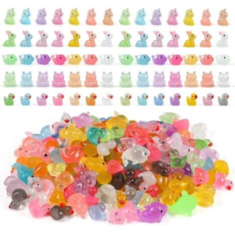 146 pièces Mini Canards en résine,Convient pour Aquarium de Bricolage,Jardin,Maison de Poissons paysagère,Livraison aléatoire (1/4)