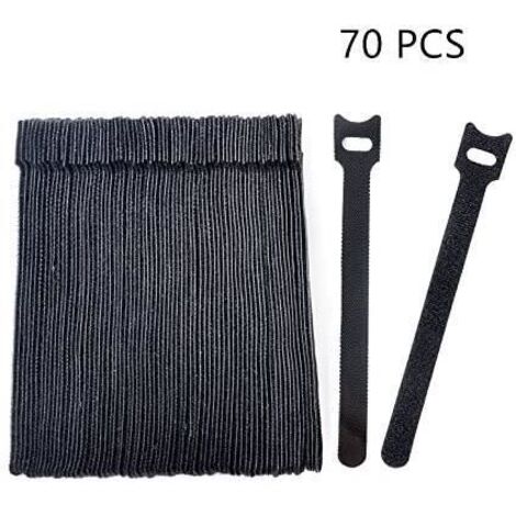 70 PCS Cable Management Recharge réutilisable Organigramme de serre-câbles, crochets de 6 pouces et boucles de câble à câble ajustab (1/2)