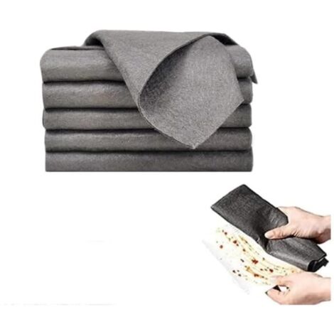 Chiffon de Nettoyage Magique, 5 Pièces Tissu de Nettoyage Magique Épaissi, Cuisine Microfibre Réutilisables sans Traces Cuisines, (1/4)