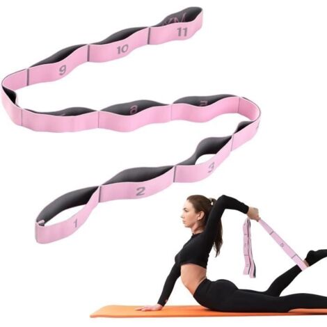 Bande Elastique Musculation, Réglable Sangle de Yoga Avec 11 Anneaux, Sangles de Fitness Band Pour Latine Yoga Pilates Fitness (1/4)